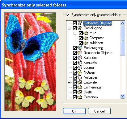 Exclude folders from Outlook sync